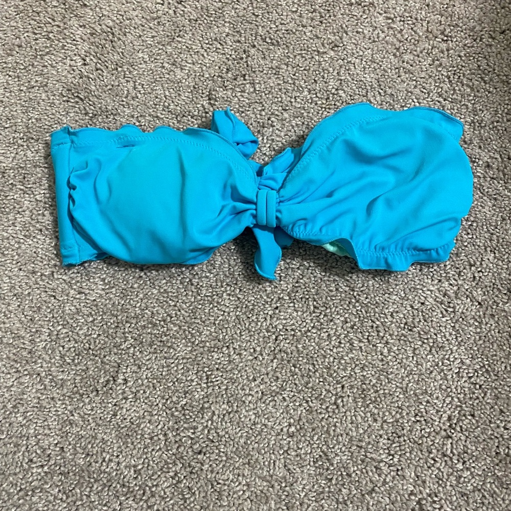 Blue Bandeau Bikini Top